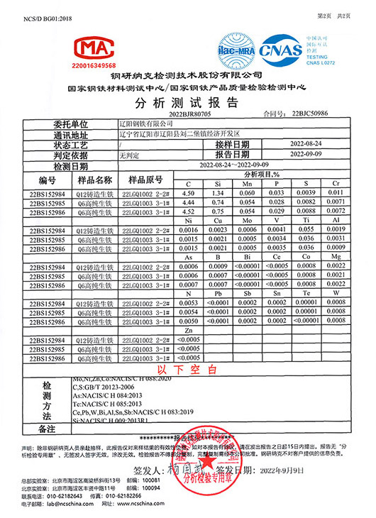 Steel Research NAK Analysis and Testing Report -2